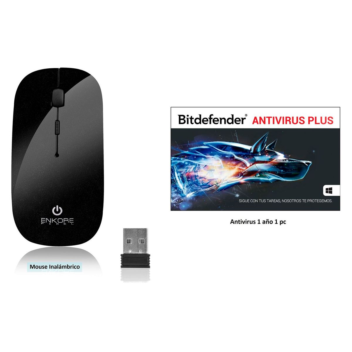 KIT MOUSE WIFI ENK MIC + AV BD 12M 1PC | Tottus Perú