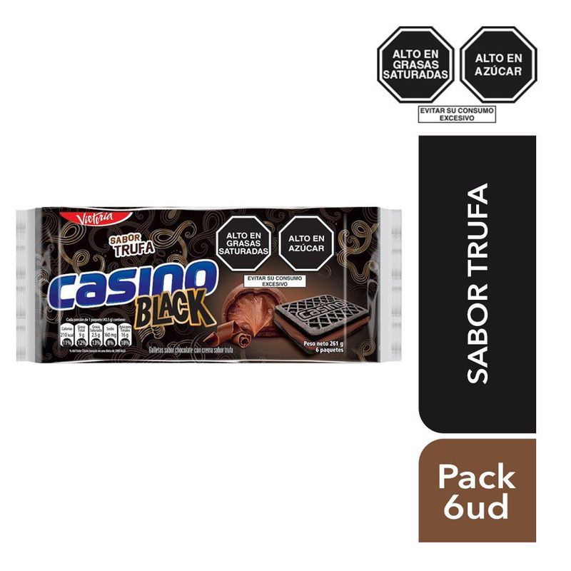 VICTORIA - GALLETA CASINO BLACK TRUFA BOLSA 43.5G X 6UND