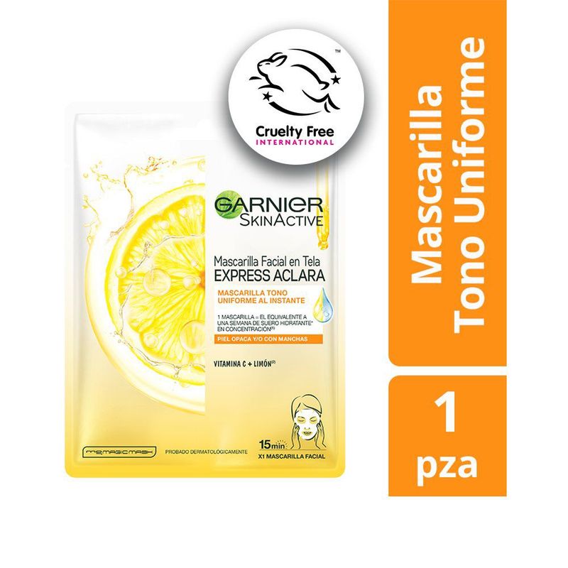 GARNIER - Mascarilla De Tela Garnier Express Aclara Vitamina C