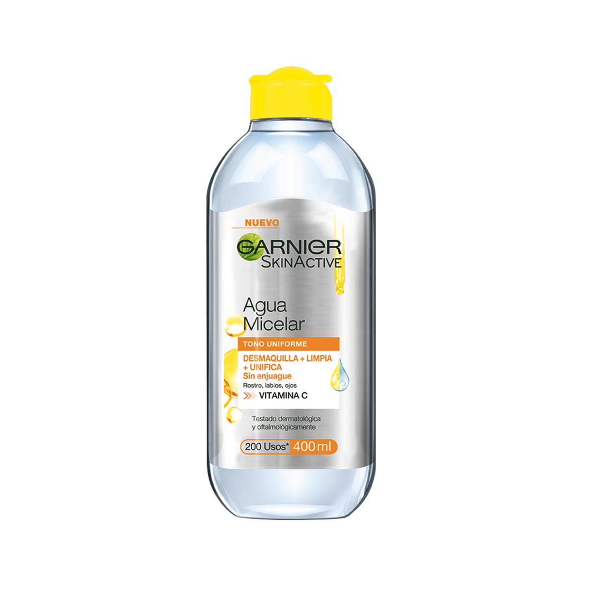 GARNIER - Agua Micelar Garnier Skin Active Vitamina C Tono Uniforme Envase 400 mL