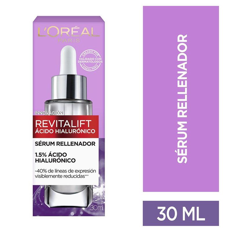LOREAL PARIS - Sérum Loreal Paris Rellenador Revitalift Ácido Hialurónico Envase 30 mL