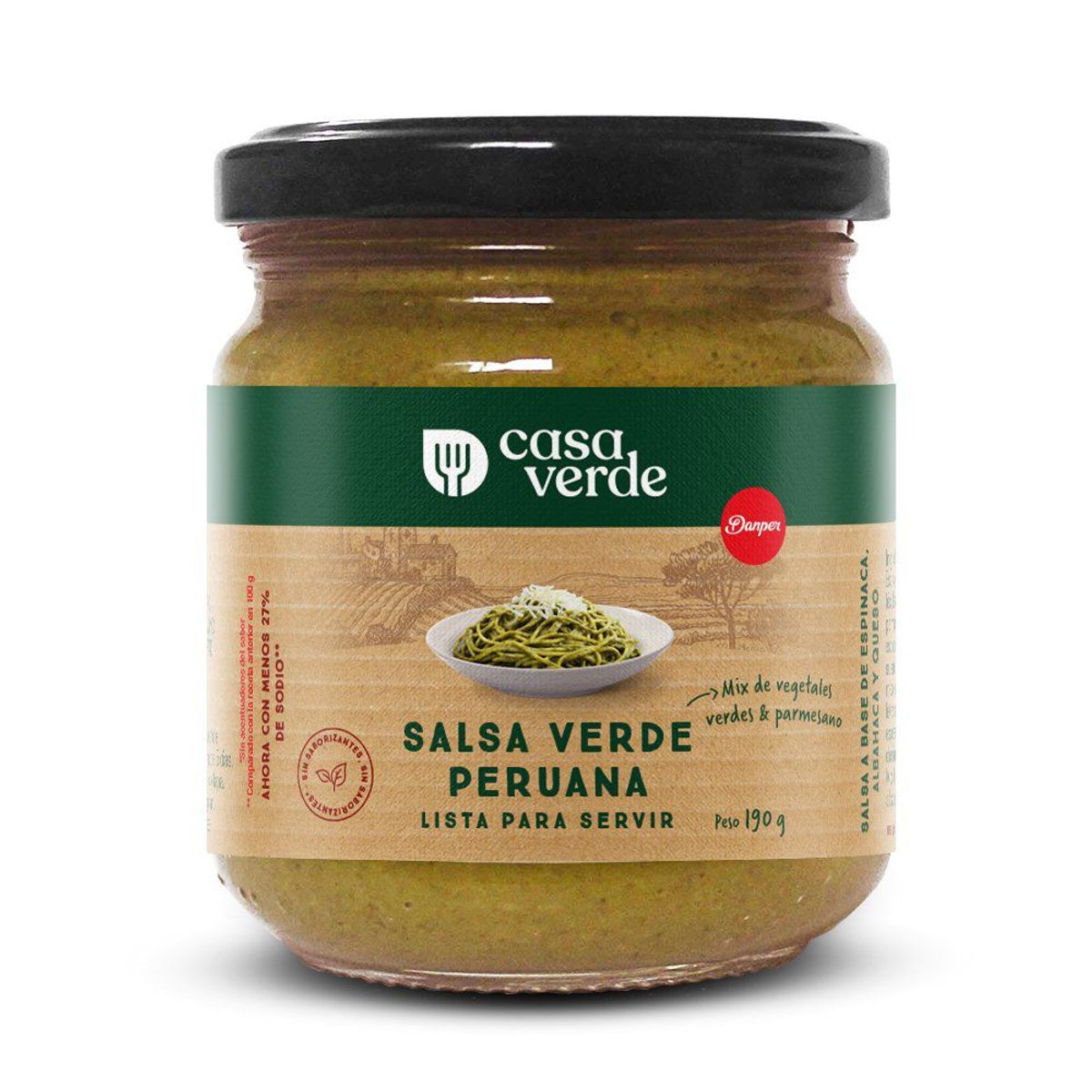 CASA VERDE - Salsa Verde Peruana Casa Verde Frasco 190 g