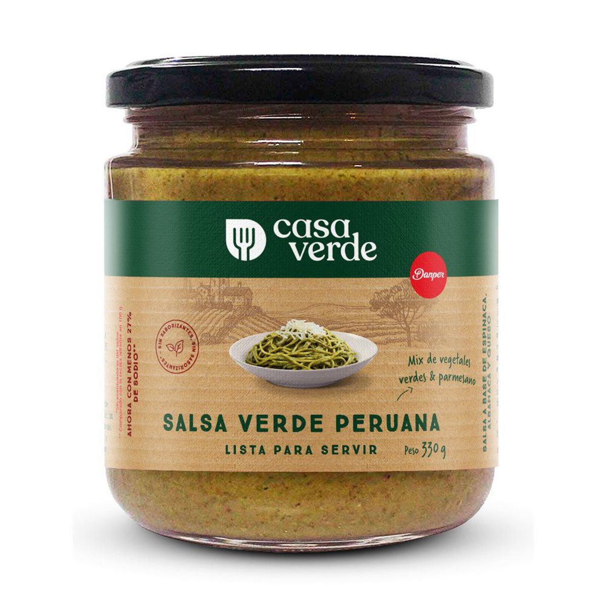 CASA VERDE - Salsa Verde Peruana Casa Verde Frasco 330 g
