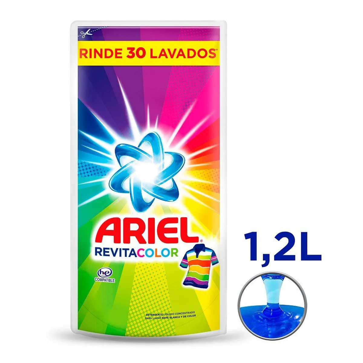 ARIEL - Detergente Líquido Revitacolor Doypack 1.2 L