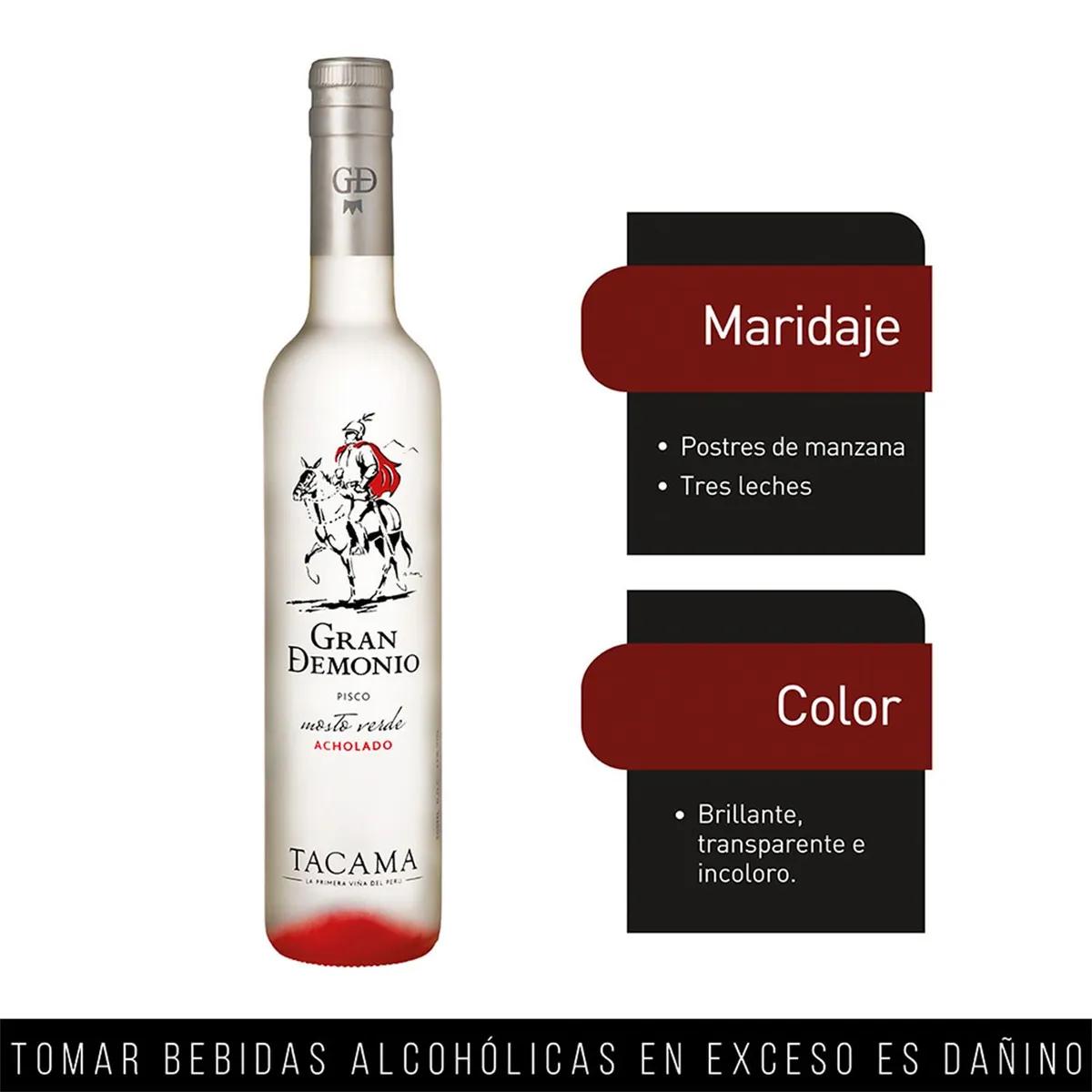 DEMONIO DE LOS ANDES - Pisco Acholado Demonio de los Andes Botella 500 mL