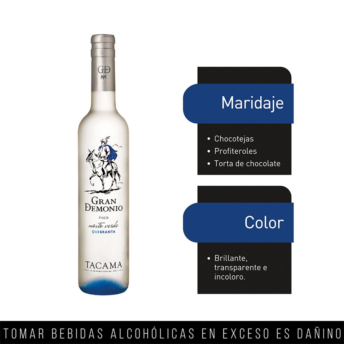 DEMONIO DE LOS ANDES - Pisco Quebranta Demonio de los Andes Botella 500 mL