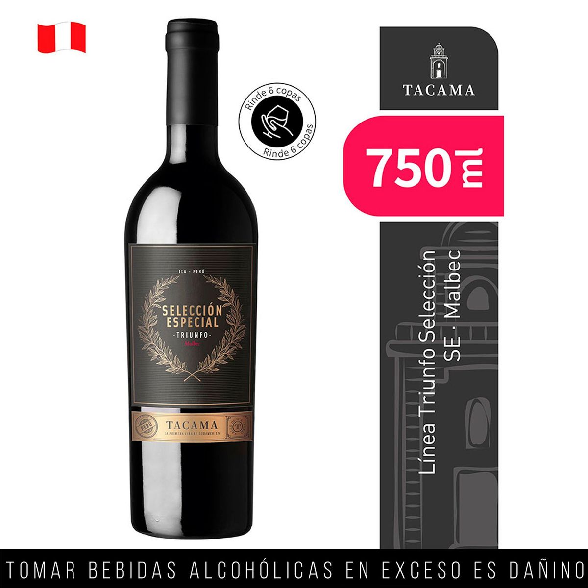 TACAMA - Vino Tacama Selección Especial Malbec Botella 750 mL