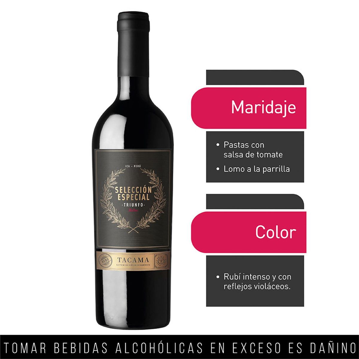 TACAMA - Vino Tacama Selección Especial Malbec Botella 750 mL