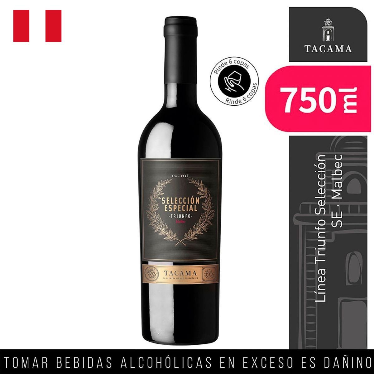 TACAMA - Vino Tacama Selección Especial Malbec Botella 750 mL