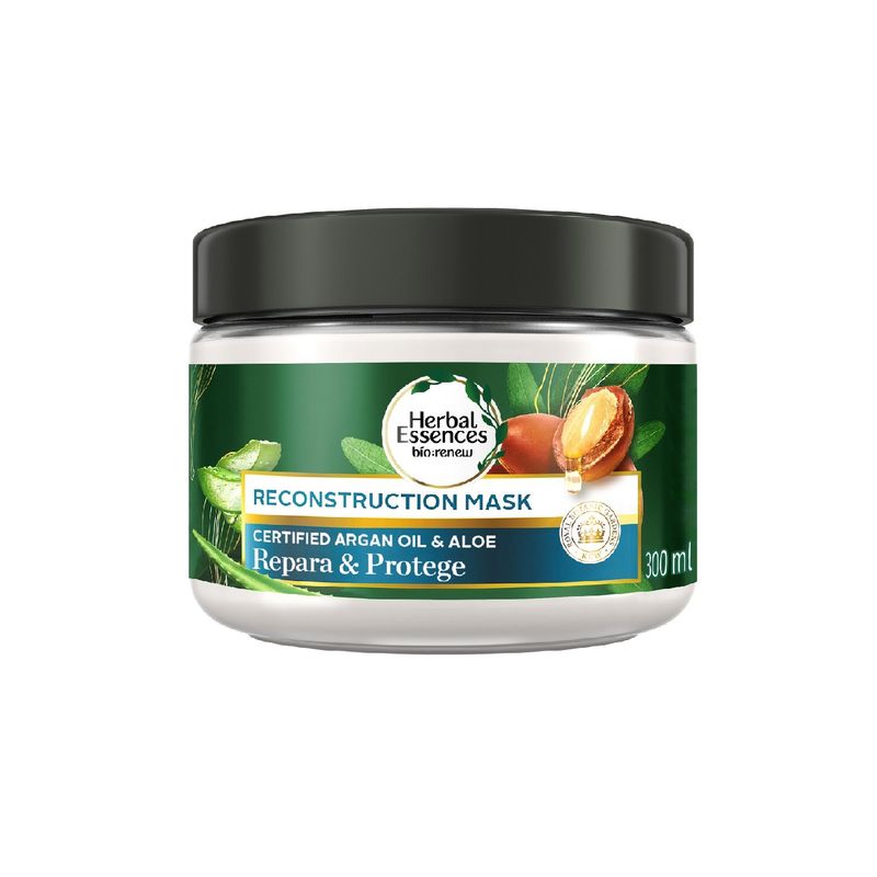 HERBAL ESSENCES - Mascarilla Herbal Essences Reconstructiva Argán Aloe Envase 300 mL