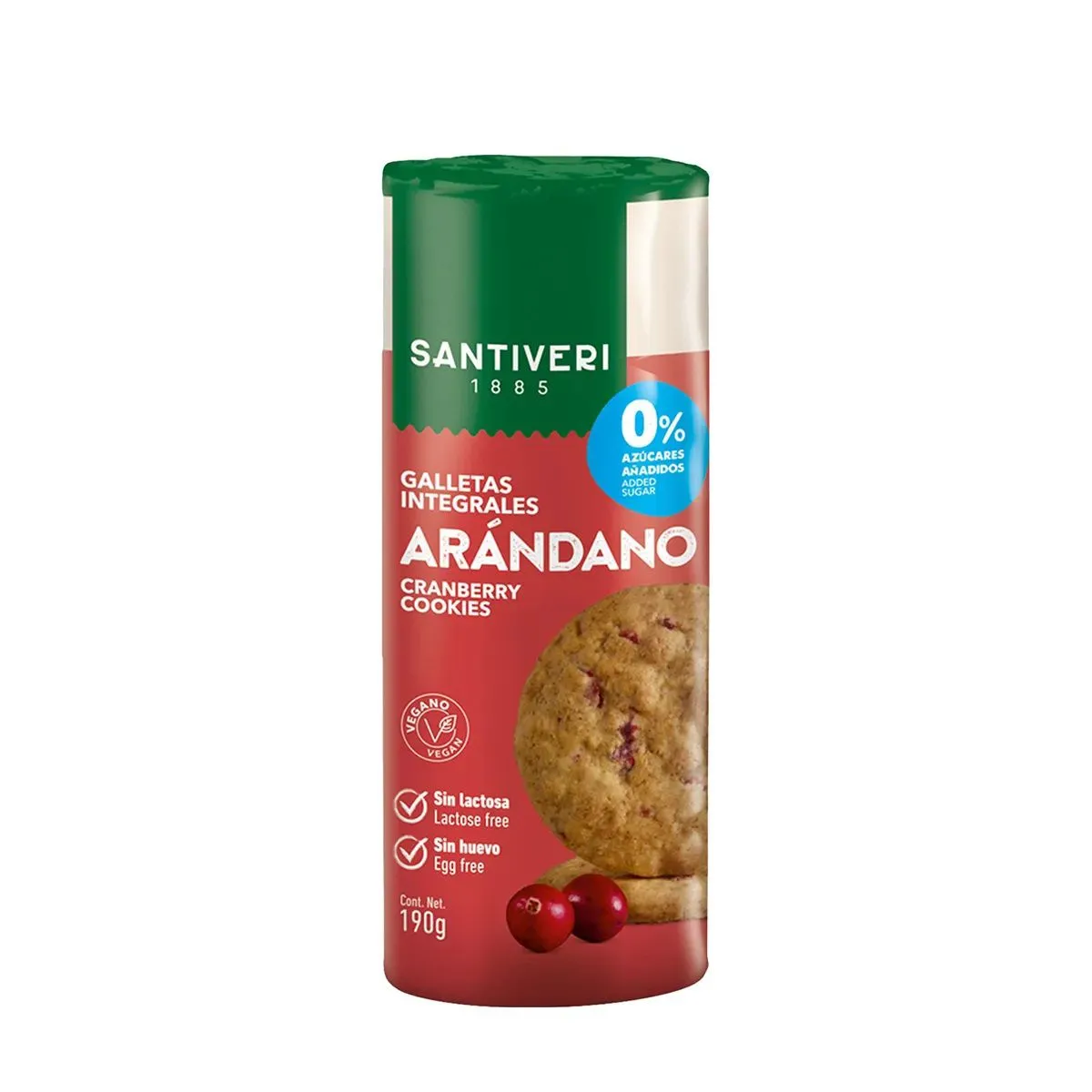 SANTIVERI - Galletas Santiveri Arándanos 0 % Azúcar Empaque 190 g