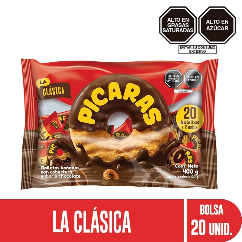 PICARAS - Picaras Chocolate 20 Unidades