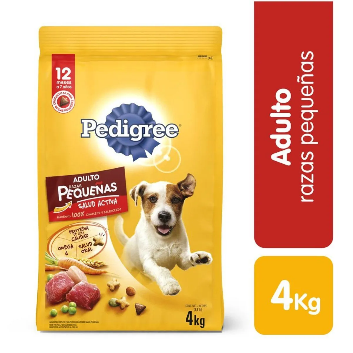 PEDIGREE - Alimento Seco Perros Adultos Razas Pequeñas Pedigree Bolsa 4 Kg