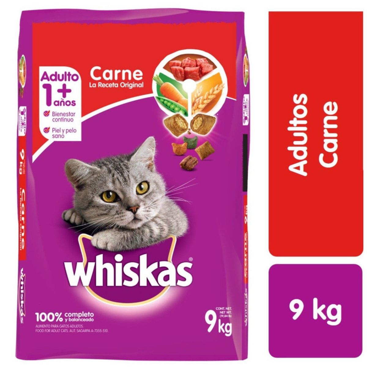 WHISKAS - WHISKAS CARNE 9KG