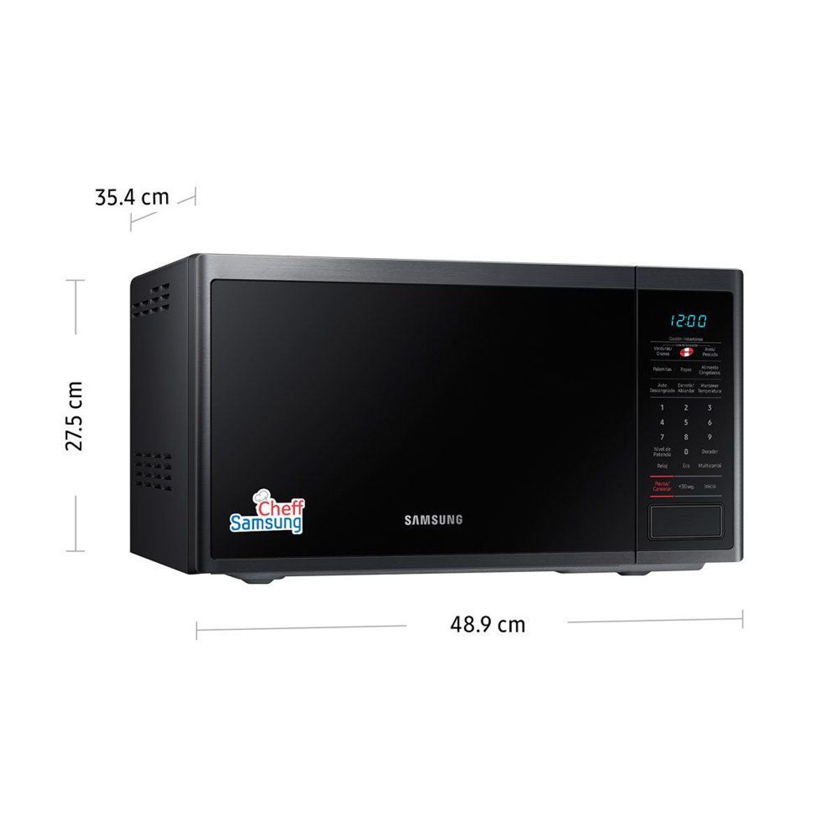 SAMSUNG - Microondas 23 Lt Con Grill MG23J5133AG/PE Negro