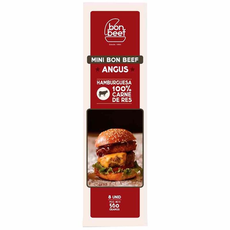 BON BEEF - Mini Hamburguesa de Carne Angus Bon Beef Caja 560 g