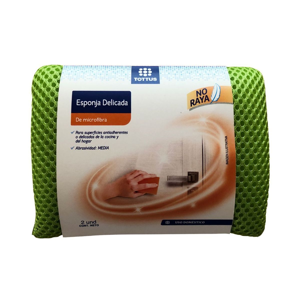 TOTTUS - Esponja de Microfibra Delicada Tottus Empaque 2 Und