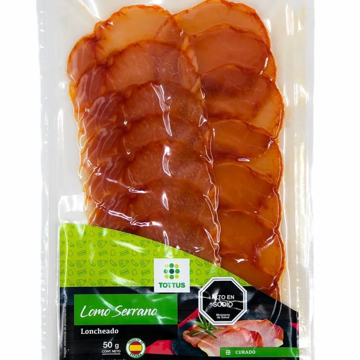TOTTUS - Lomo Serrano Tottus Loncheado Empaque 50 g