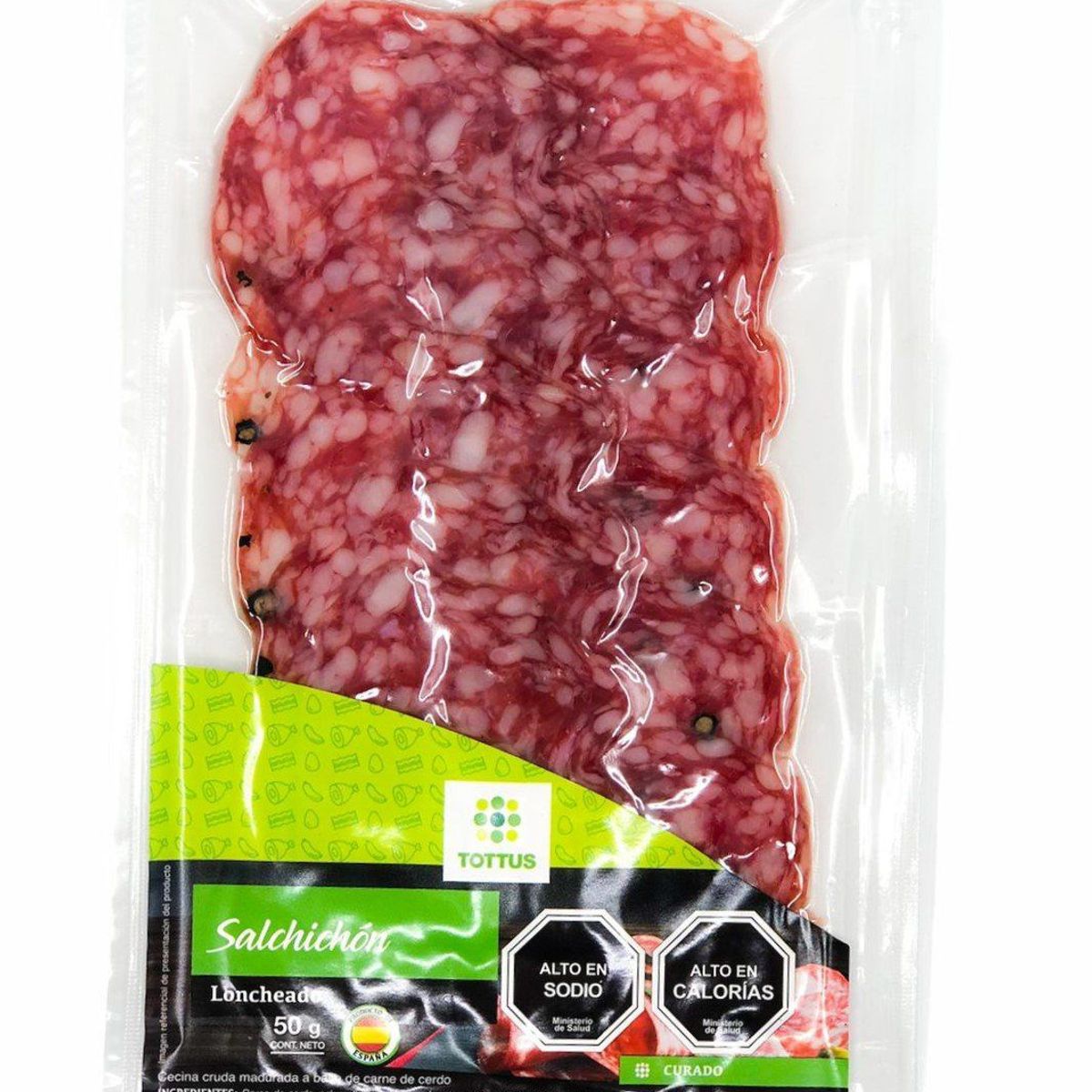 TOTTUS - Salchichón Loncheado Tottus Empaque 50 g