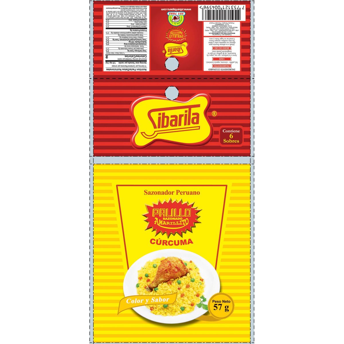 SIBARITA - Palillo Amarillo Sibarita Empaque 57 g