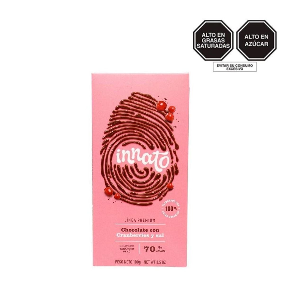 INNATO - Chocolate Tableta Innato con Arándanos y Sal Empaque 100 g