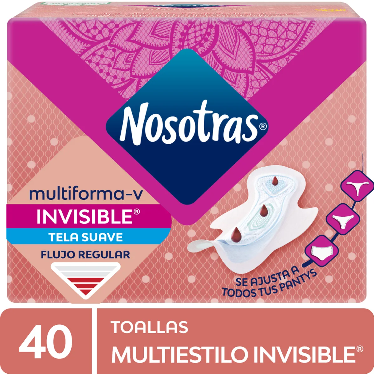 NOSOTRAS - Toallas Higiénicas Nosotras Invisible Multiestilo Empaque 40 Und