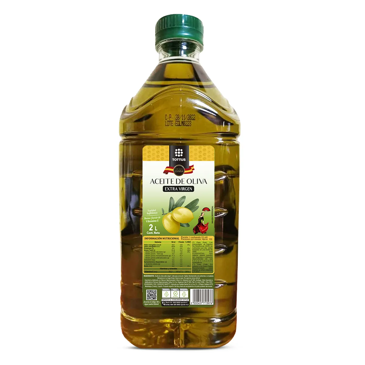 TOTTUS - Aceite de Oliva Tottus Extra Virgen Botella 2 L