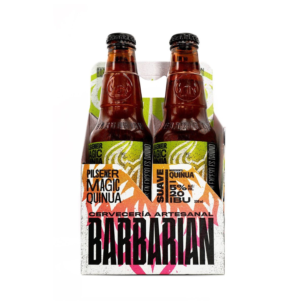 BARBARIAN - Cerveza Barbarian Artesanal Pilsener Magic Quinua Pack 4 Botellas 330 mL