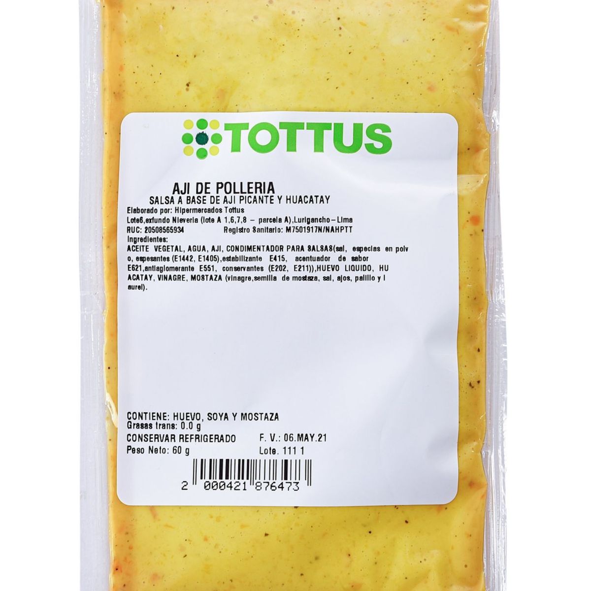 TOTTUS - Ají De Polleria Tottus 60 g
