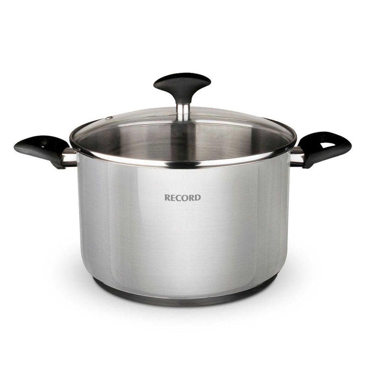 RECORD - Olla Gia Plus Nro. 26 Record Acero Inoxidable con Tapa de Vidrio