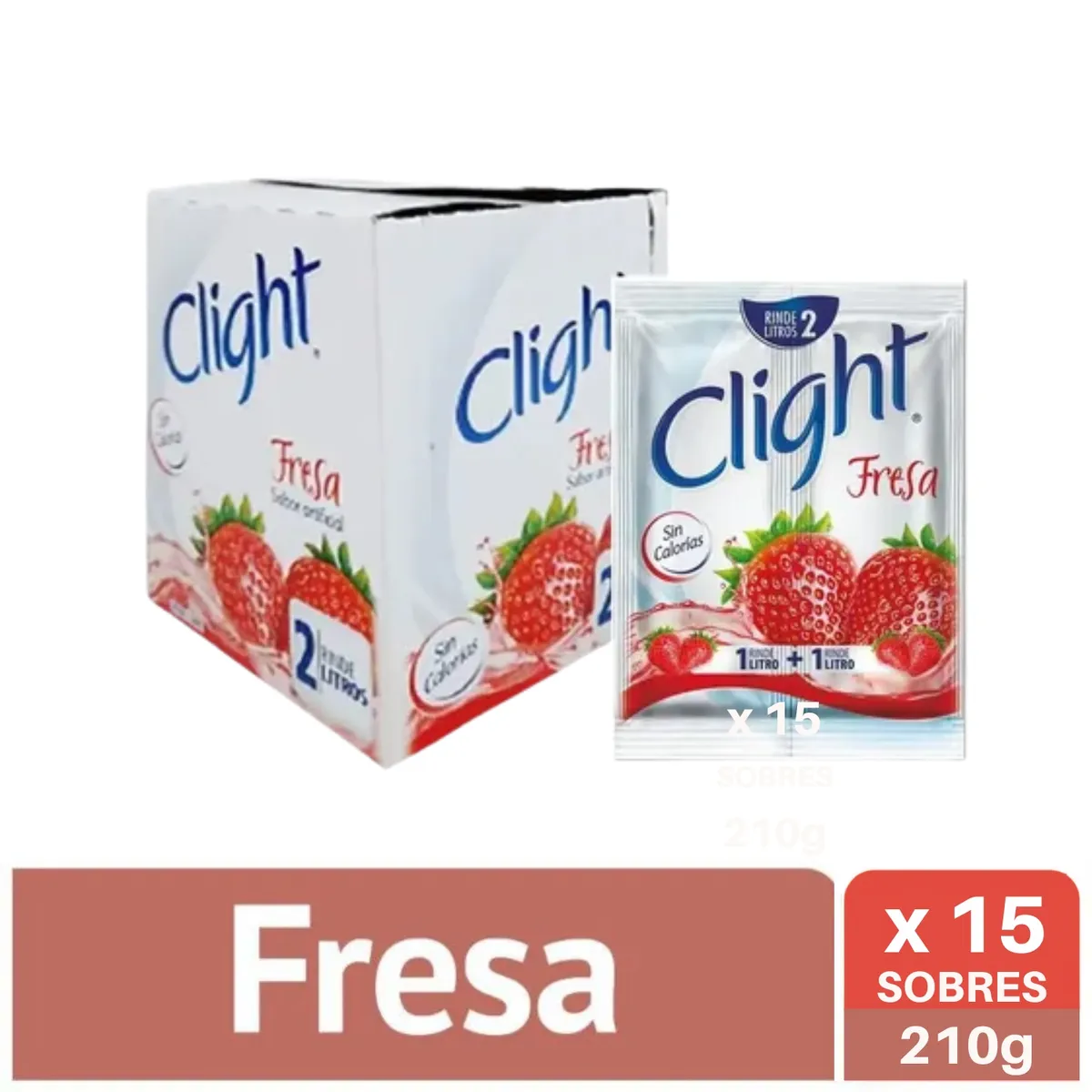 CLIGHT - Bebida en Polvo Clight Fresa Caja 15 Sobres