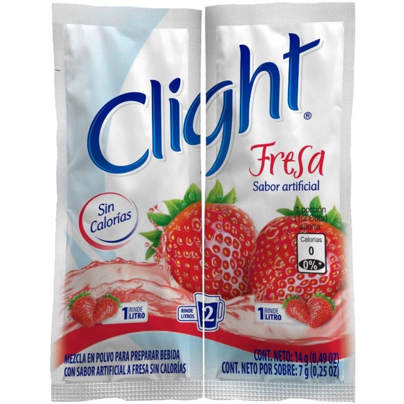 CLIGHT - Bebida En Polvo Clight Fresa Pack 15 Und Bolsa 14 g