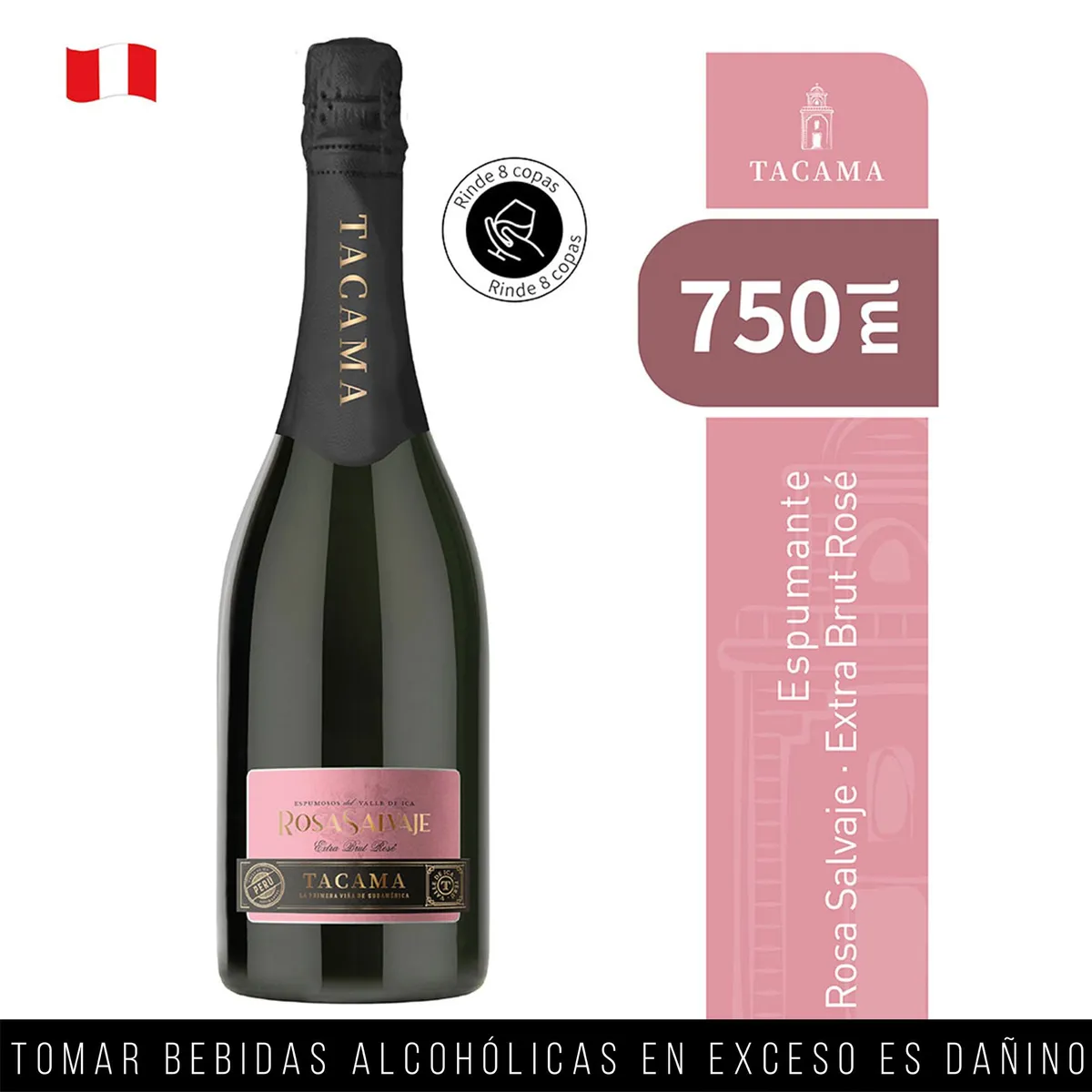 TACAMA - Espumante Tacama Rosa Salvaje Botella 750 mL