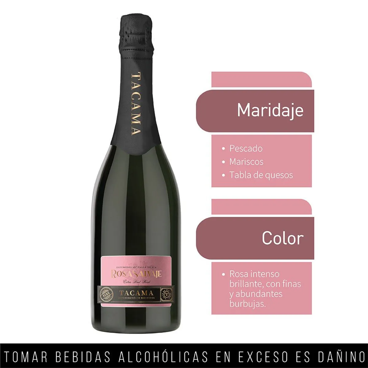 TACAMA - Espumante Tacama Rosa Salvaje Botella 750 mL