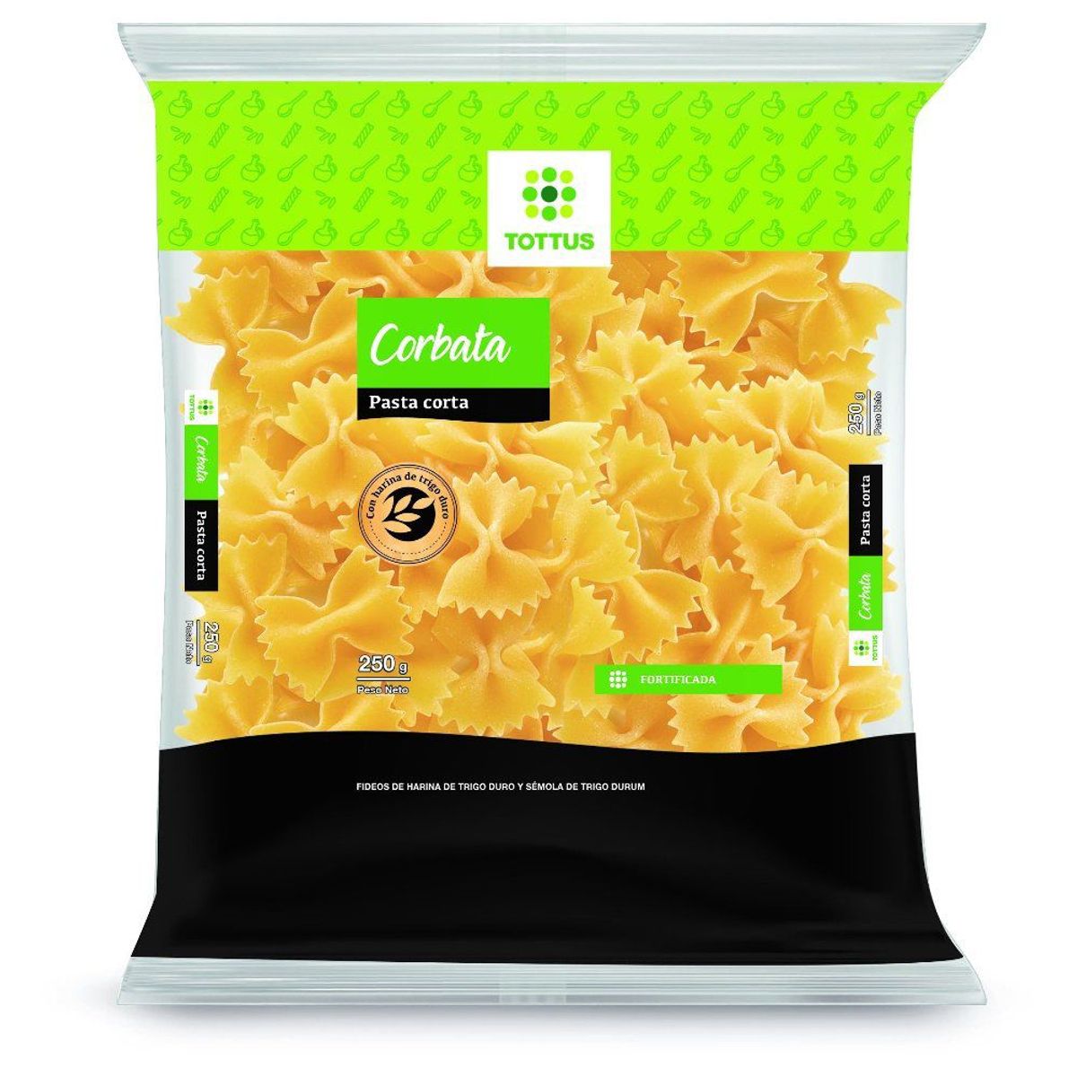 TOTTUS - Fideos Tottus Corbata Bolsa 250 g