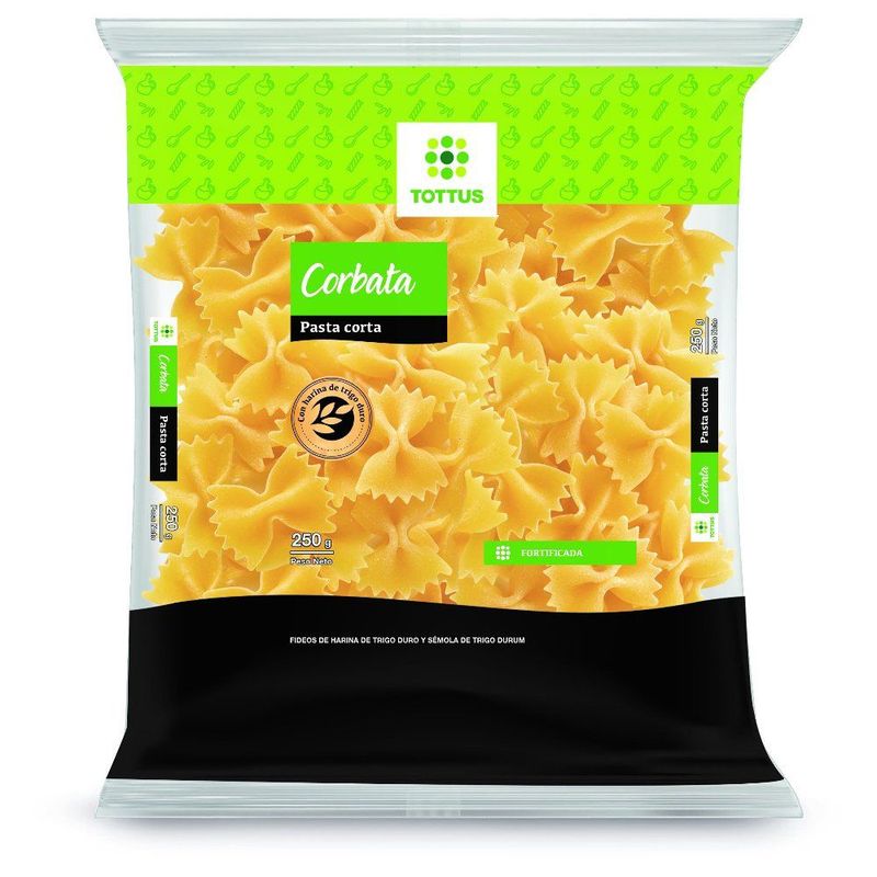 TOTTUS - Fideos Tottus Corbata Bolsa 250 g