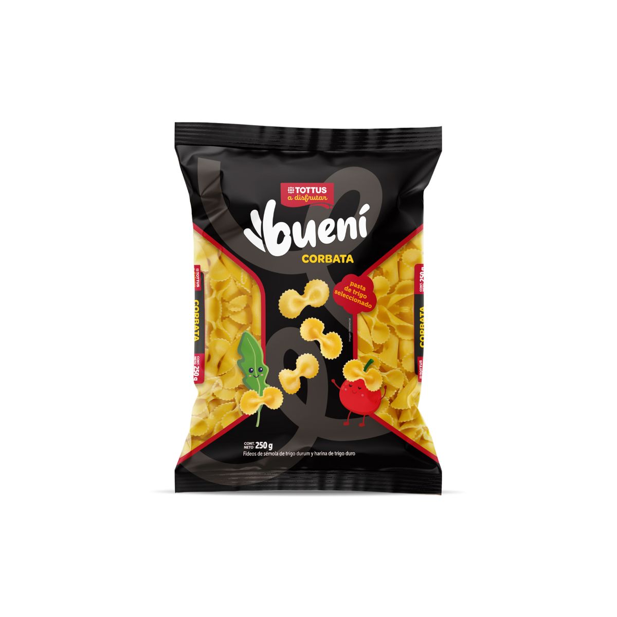 TOTTUS - Fideos Tottus Corbata Bolsa 250 g