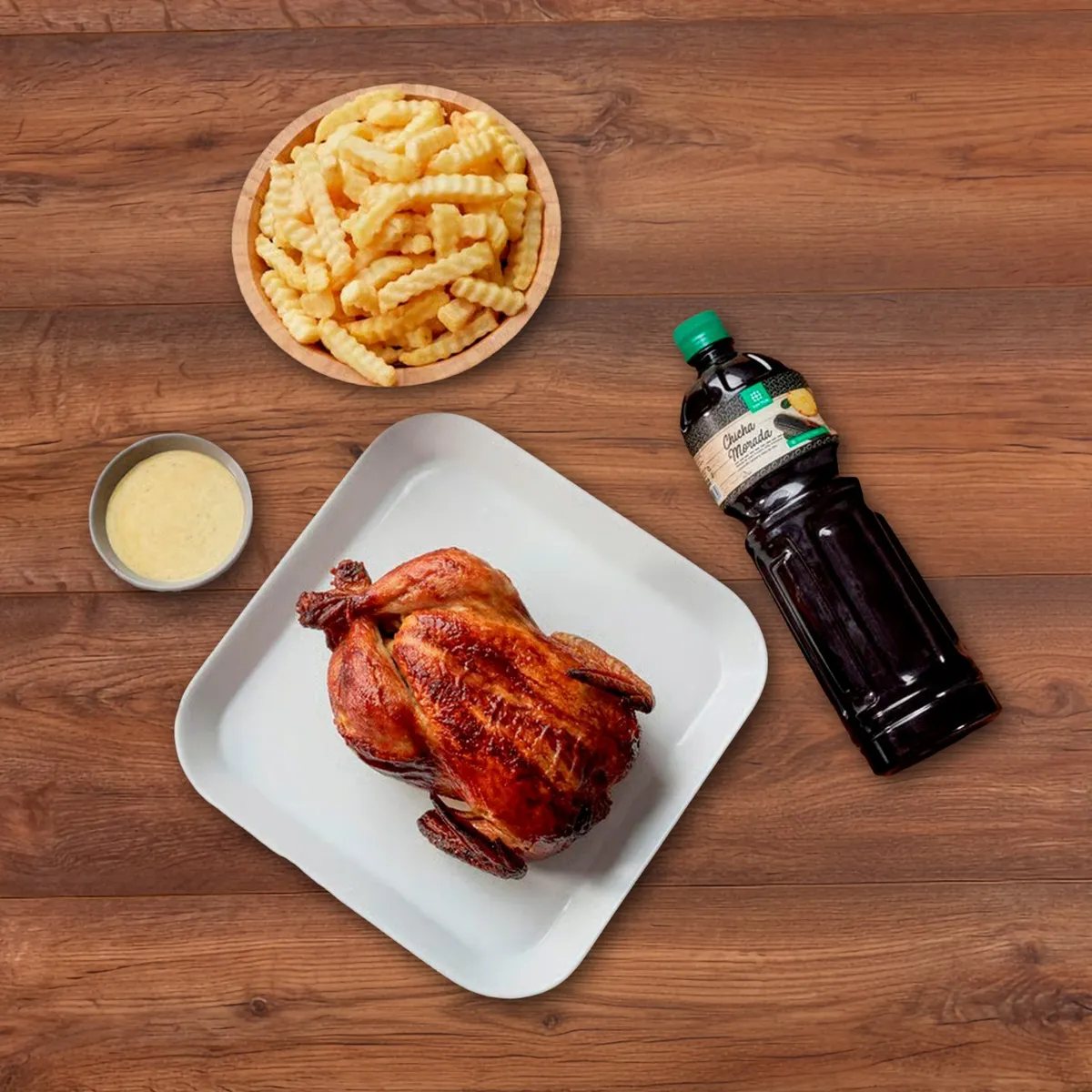 TOTTUS - Pollo Rostizado + Porción De Papas + Chicha Morada 1L