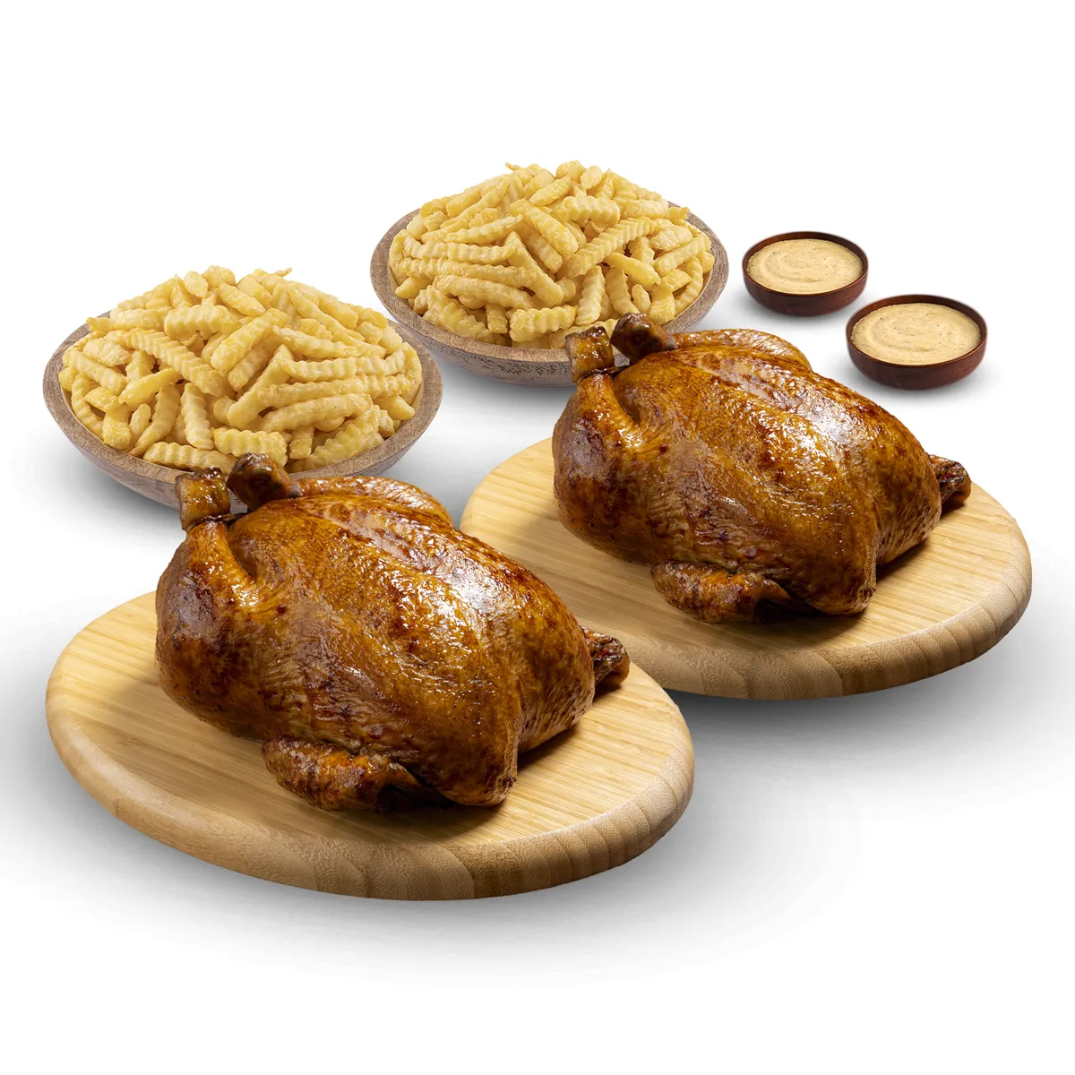 TOTTUS - 2 Pollos Rostizados + 2 Porciones De Papas + 2 Sachets de Ají 30 g