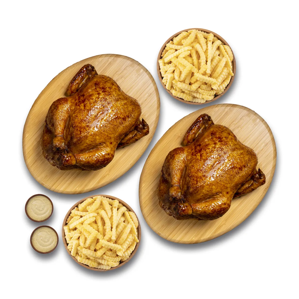TOTTUS - 2 Pollos Rostizados + 2 Porciones De Papas + 2 Sachets de Ají 30 g