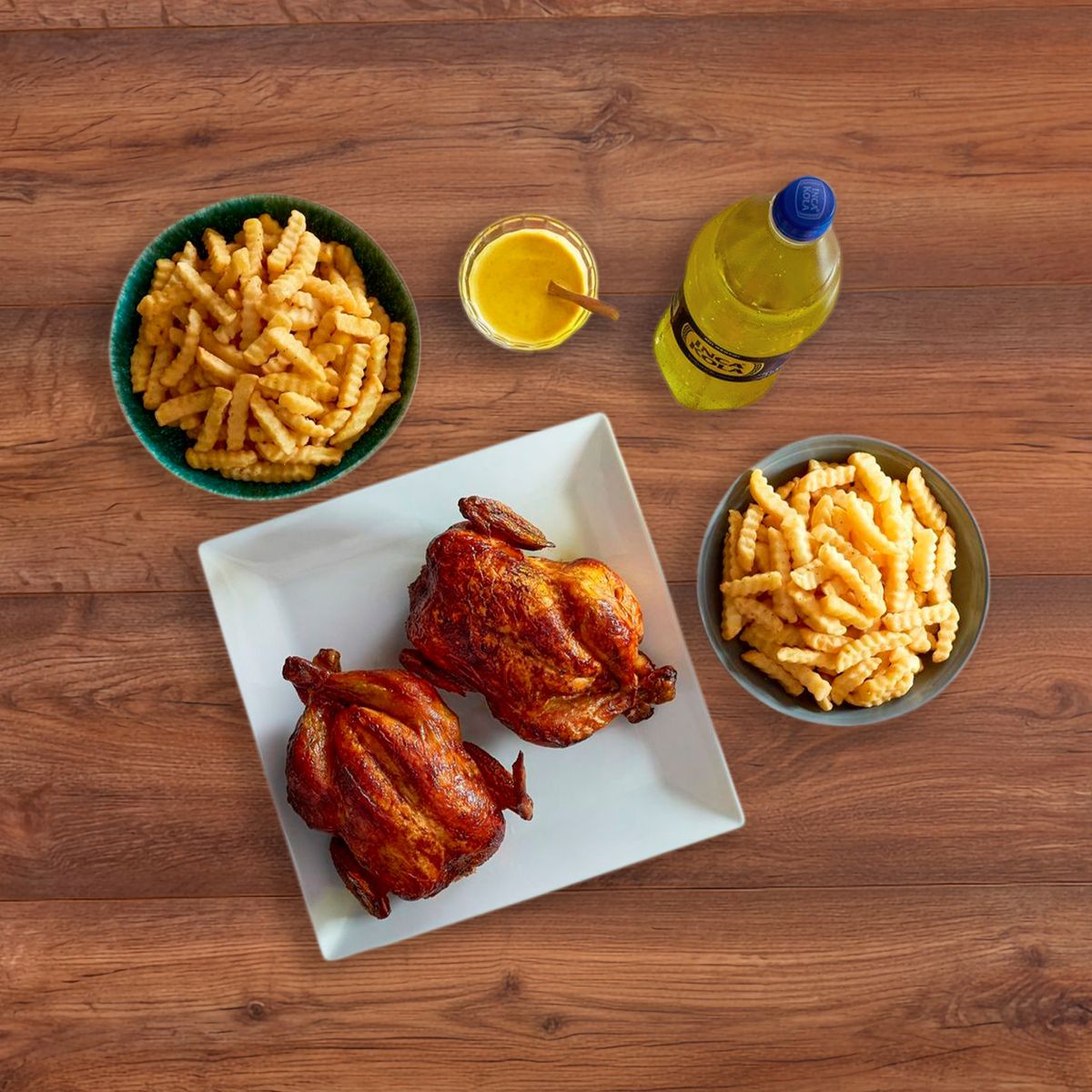 TOTTUS - 2 Pollos Rostizados + 2 Porciones De Papas + Inca Kola Sin Azúcar 1.5 L + 2 Ajíes