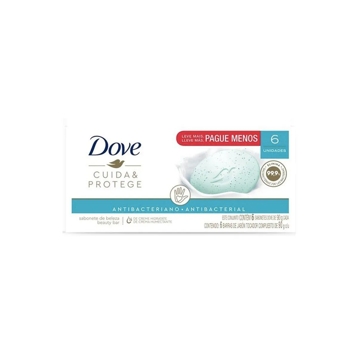 DOVE - Jabón de Tocador Dove Cuida & Protege Antibacterial Empaque 6 Und