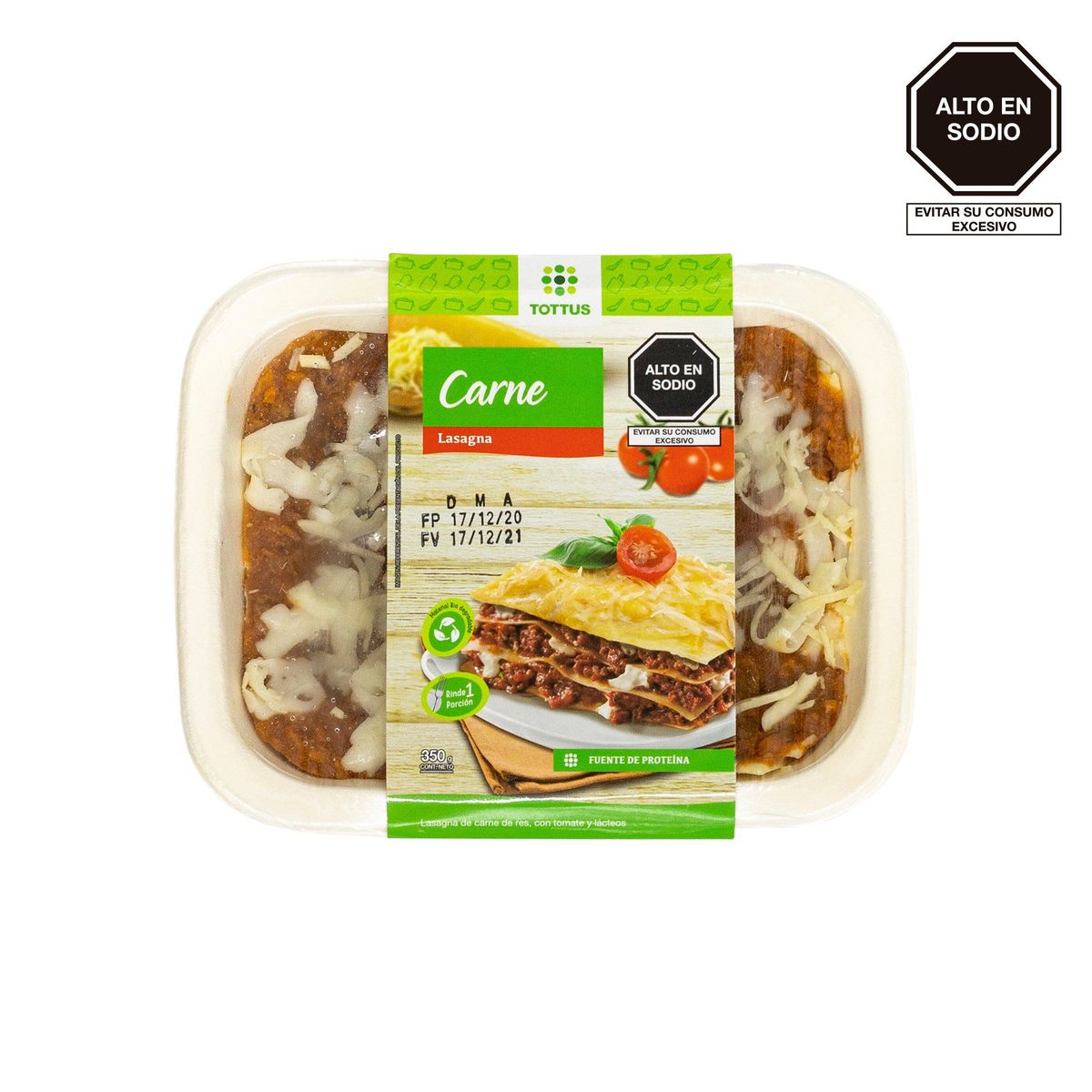 TOTTUS - Lasaña de Carne Tottus Empaque 350 g