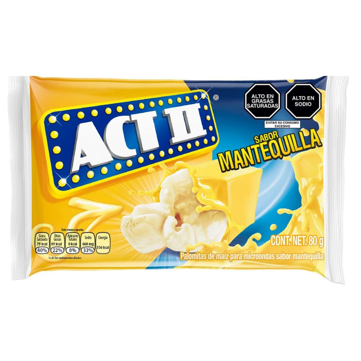 ACT II - Pop Corn Act II Mantequilla Light Empaque 80 g