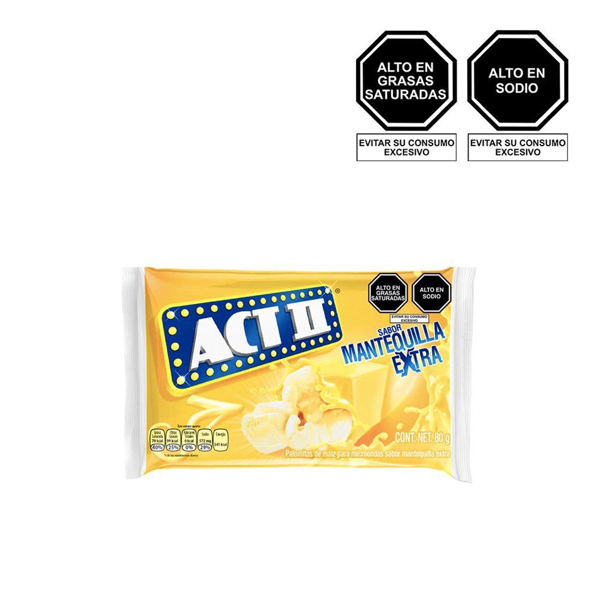 ACT II - Pop Corn Act II Mantequilla Extra Empaque 80 g