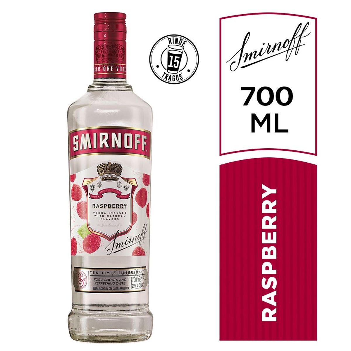 SMIRNOFF - Vodka Smirnoff Raspberry Botella 700 mL