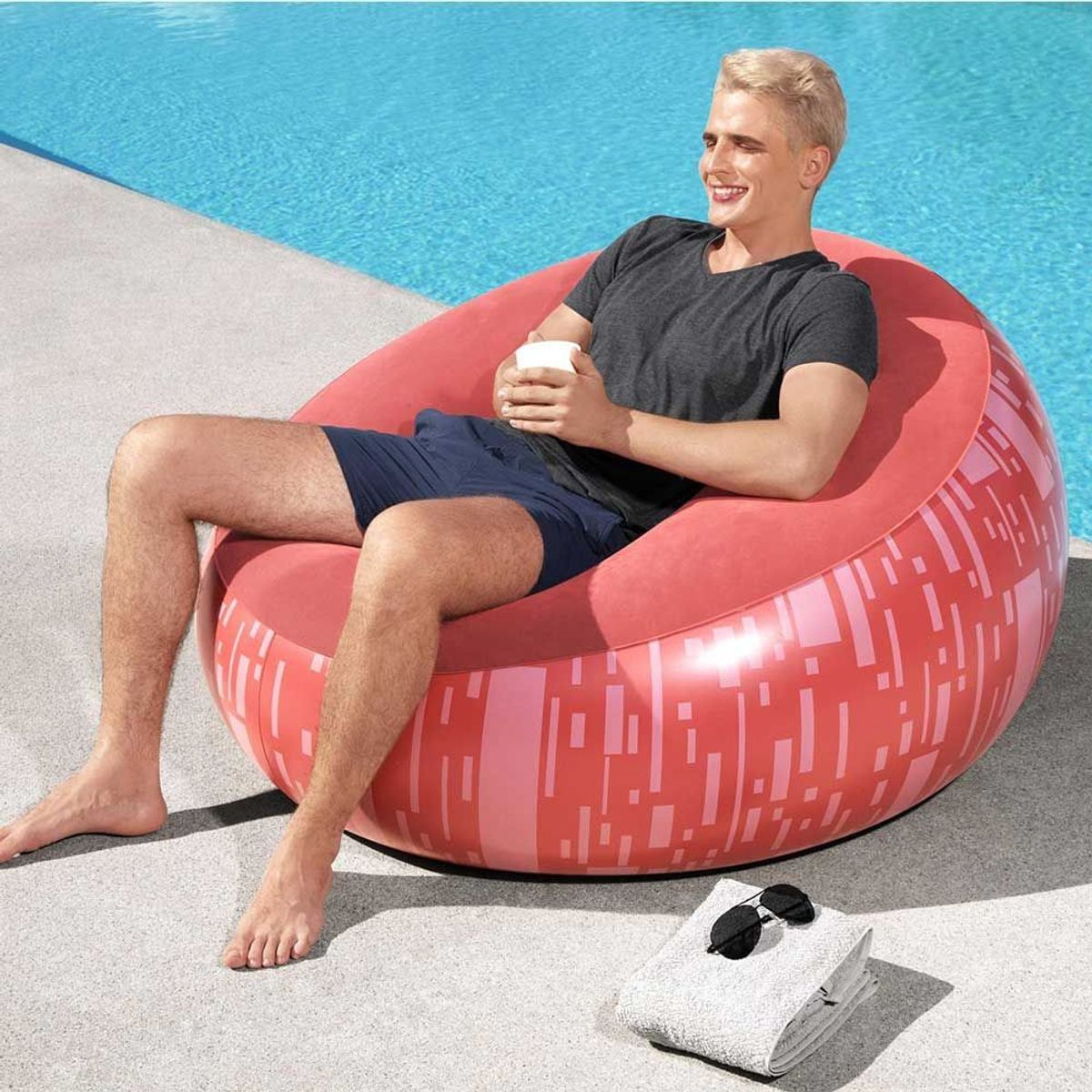 BESTWAY - Sillón Inflable Rojo 112 cm