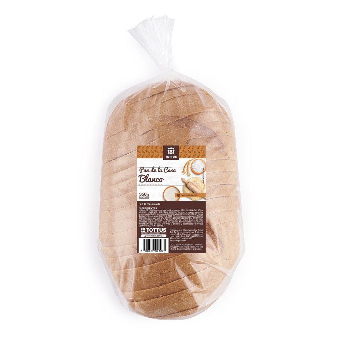 TOTTUS - Pan De La Casa Blanco 350 g