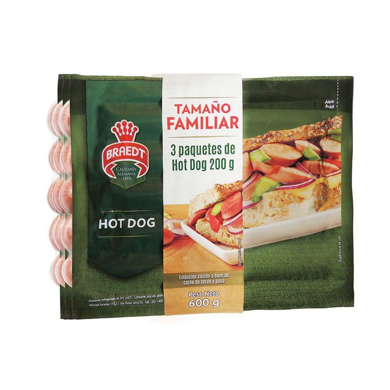 BRAEDT - Pack Hot Dog Braedt X 600Gr