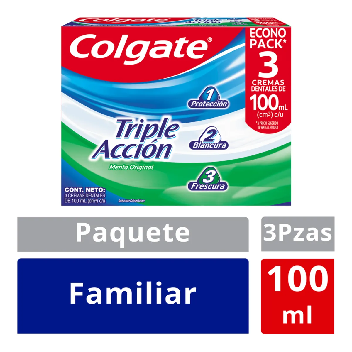 COLGATE - Crema Dental Colgate Triple Accion Caja 3 Und 100 ml